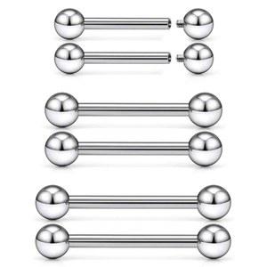옥티 16G 14G 12G 티타늄 텅 링 니플 피어싱 외부/내부 나사산 G23 저자극성 바벨 보석 여성용 12mm 14mm 16mm 19mm