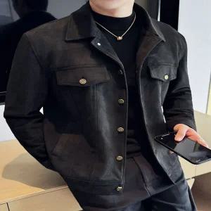 스웨이드 자켓 재킷 가죽 점퍼 세무 잠바 남자 남성 사슴 봄 가을 스타일 2025년 상의