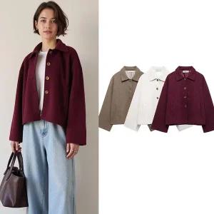 스웨이드 자켓 재킷 가죽 점퍼 겨울 세무 2025년 가을 여성 루즈핏 롱 슬리브 코트 스트릿 시크 청춘 아우