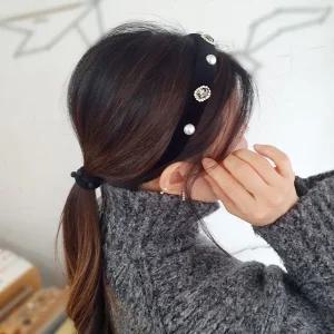 RACOHA Velvet Elizabeth Hair band 벨벳 엘리자벳 크리스탈 진주 헤어밴드