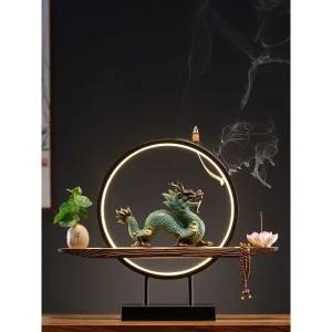 그린 인센스홀더 명상 용모양 인테리어소품 드래곤 향꽂이