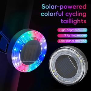 자전거 후미등태양 무지개 자전거 미등 -C 충전식 후면 조명  LED 사이클링 램프 방수
