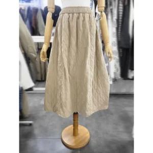 밸리걸 세이브존01 다이아 퀼팅 밴딩 코듀로이 롱스커트 613450