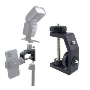 카메라 C자형 클램프 나사 마운트 플래시 LED 라이트 미러리스 스마트폰 조명 영상 DSLR 송신기