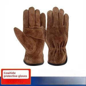 야외 캠핑 바베큐 장갑 소 가죽 웜톤 하이킹 요리 베이킹 피크닉을타입 내열성 내화성