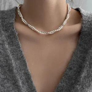 [골드스마일]포인트 패션 롱 레이어드 목걸이 두줄 진주목걸이 목걸이
