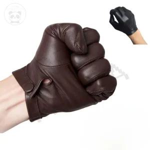 얇은 염소 가죽 장갑 겨울 남성 안감 캐주얼 디자인 착용감 레드판다몰 손가락 홑겹 남자 야외