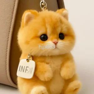  키링 오렌지 고양이 인형 플러시 애착인형 선물 가방 펜던트 MBTI