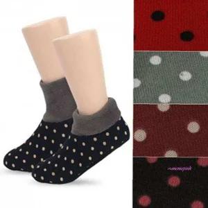 땡땡이 털 도트 5매 버선 미끄럼방지 겨울 털버선nop329