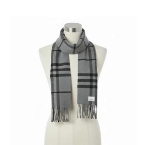 버버리 자이언트 체크 패턴 울 롱 머플러 그레이 80899451