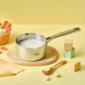 글라스락 베이비 플랫 스텐 이유식 냄비 14cm