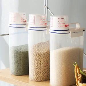 드시리 쌀 보관 용기 손잡이형 밀폐형 2kg 잡곡 보관 용기 시리얼통 푸어드곡