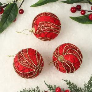 Jdt 장식볼 3p 8cm 물결회오리트리 트리볼 악세사리 액세서리 소품 크리스마스