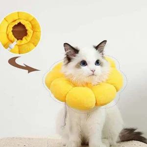 강아지 넥 카라 고양이 보호대 플라워 반려동물 넥 카라 쿠션 위생 용품 회복 방수 푹신