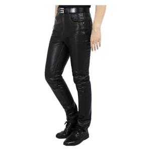 바이크 오토바이 할리 소가죽 라이딩 남성 얇은 순피 슬림핏 가죽 진 캐주얼 모터사이클 바지
