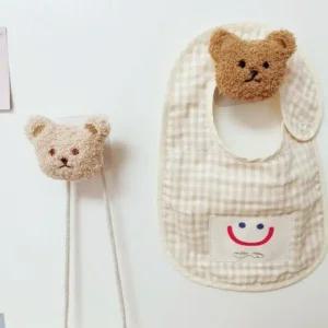 곰돌이 접착식 후크 마스크 가방 모자걸이 2color