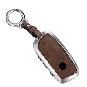 [미국배송] BMW 2025 2024 2023 5/7 시리즈에 호환되는 WELADAWN 키포브 커버 케이스 가죽 X5 X6 X7 X2 X5M I5 I7 XM 2022-2023 IX 브라운 키체인 여성용