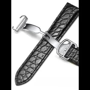 까르띠에 탱크 솔로 시리즈 정품 가죽 스트랩 부드러운 방수 통기성 악어 가죽 시계 밴드 16 17 18 20 22 2