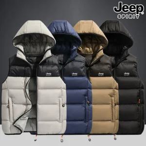 지프 JEEP SPIRIT 남녀공용 패딩조끼 후드 조끼 패딩 이너 아웃도어 겨울 등산 런닝 남성 여성 커플 빅사이즈 JP8501