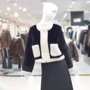 [ab.f.z]투톤 포켓 블랙 퍼 자켓 FSPNA1F01A