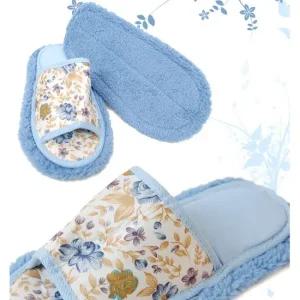 꽃무늬 걸레 청소 슬리퍼 1쌍 거실화 청소신발 걸레슬리퍼