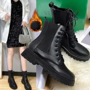 [S551ZW7]블랙 기모 안감 통굽 여성신발 워커