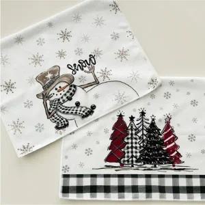 [지앤지] 크리스마스 선물하기 좋은  핸드타올 싱크대 주방 청소 루돌프 눈사람 트리