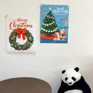 OA 크리스마스 캔버스 포스터 겨울 벽포스터 인테리어장식 액자장식 벽장식 출입문풍경 도어문 캔버스그림