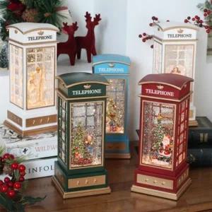 크리스마스 공중전화 워터볼 오르골 스노우볼 인테리어 장식품