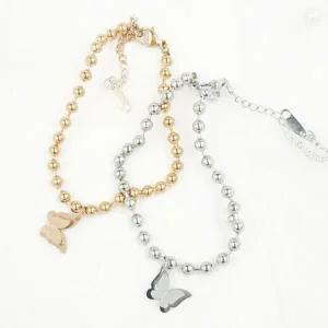 [하프클럽/]여성용 나비 디자인 팔찌 볼체인 써지컬스틸 액세서리 데일리