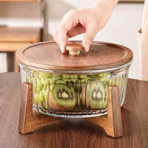 대형 유리 그릇 라이트 원형 클리어 보관 간식트레이 접시 팝콘 크리스마스