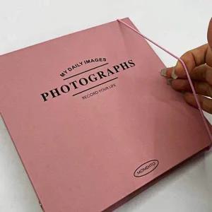 사진첩 네컷 접착식 포토북 앨범 핑크 성장 앨범 접착 사진첩