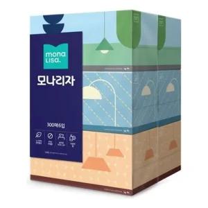 모나리자 사각티슈 300매 x 6개 4입 박스