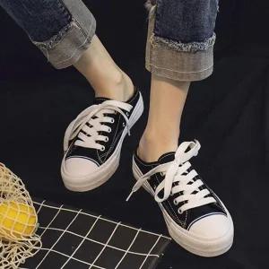 [S5197ZW]여성로퍼 스니커즈 뮬 캔버스화 데일리슈즈