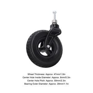 휠체어 앞 캐스터 8인치 PU 허브 휠 보행기 교체용