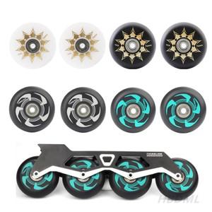 62mm 70mm 인라인 스케이트 휠 롤러 락 팬시 PU 타이어 83A85A90A 베어링 프리