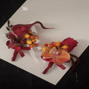 결혼식 로즈 랩스 시이션 오리지널 오렌지 웨딩 난초 꽃 조화 옐로우 부케 커피 가을 나비