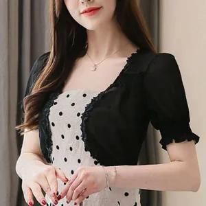 [하프클럽/]원피스 미니 쉬폰 레이스 반팔 여름 볼레로