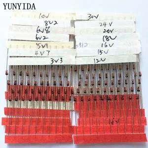 발광다이오드 고휘도 1/2w 0.5W 제너 다이오드 3.3-30V 14값x10pcs140pcs 모듬 구색 세트 전자 diy 키트