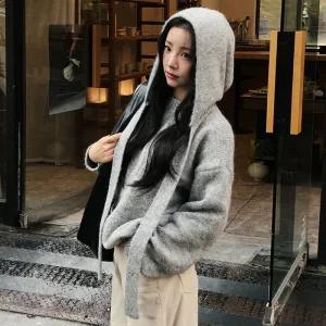 [요즘에] 던트후드머플러니트세트