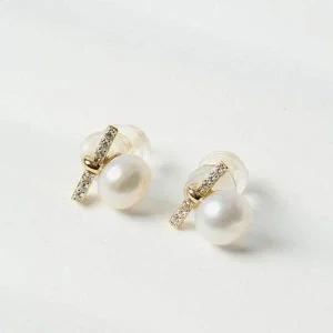 담수 진주 스터드 귀걸이 여자 편한 악세사리