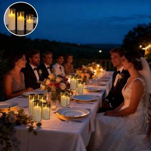 6-180개 LED 무불꽃 인공 양초 아크릴 컵 배터리 작동 웨딩 콘서트 활동 장식용