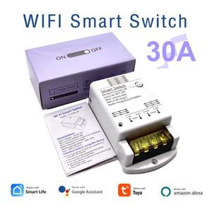 Tuya Wifi 30A 4000W 스위치 모듈 무선 릴레이 컨트롤러 AC 220V 110V DC 12V 24V 스마트 라이프 APP 음성