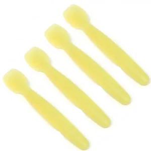 도블레 실리콘 이유식 유아 수저 스푼 4P 세트 옐로우