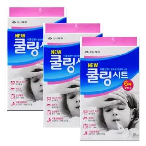 신신제약 뉴 쿨링시트 6매입 3개/영유아 아기 어린이 해열패치 냉찜질팩