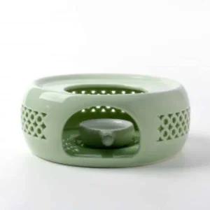 도자기 티워머 촛불 히터 민트색 차운반용 티팟 따뜻함 유지용 제품