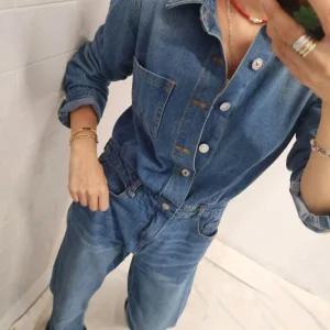 여성 와이드 데일리 연청 점프수트 청