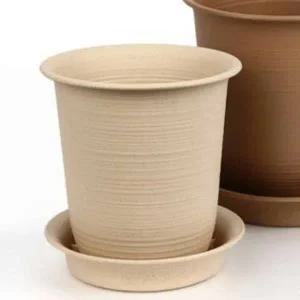 조화식물 실내 화분 베이지 색상 원형 디자인 3호 인테리어 소품