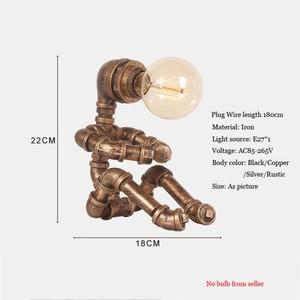 아메리칸 스팀 펑크 테이블 라이트, 크리에이티브 레트로 바 커피숍, 산업용 로봇 책상 램프, 공부 침실