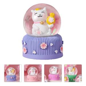 레진 글로우 크리스탈 볼 반짝이는 퀵샌드 라이트 이펙트 매끄러운 구체 홈 데코 장식 특별한 수집 고양이